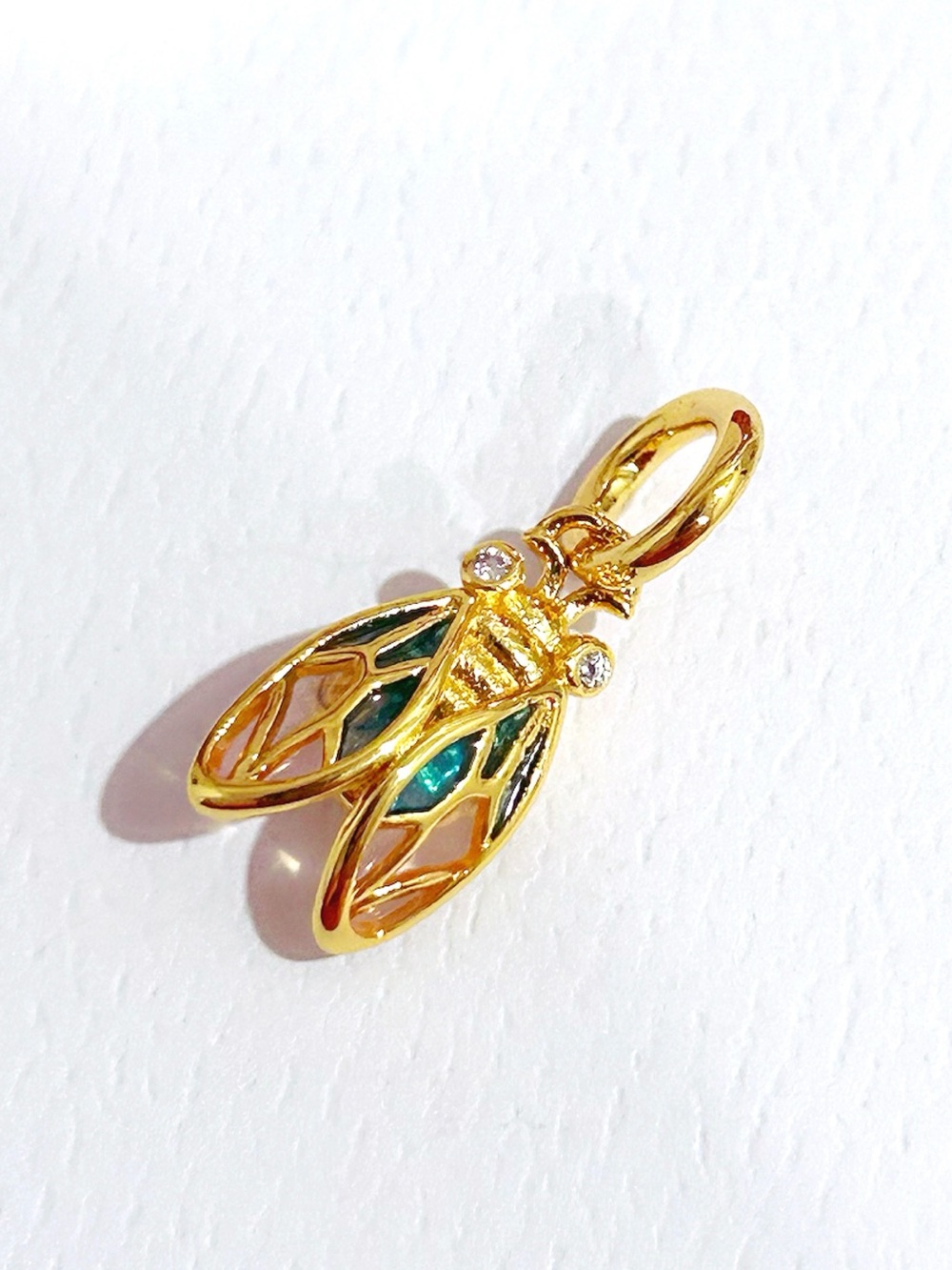 Sterling Silver Gold Plated Pandora Style Cicada Dangle Charm